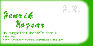 henrik mozsar business card